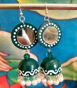 Quilled jhumkas with mirror earrings 2