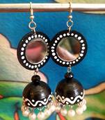 Quilled jhumkas with mirror earrings 3