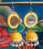 Quilled jhumkas with mirror earrings 4