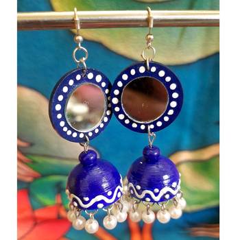 Quilled jhumkas with mirror earrings 5 1