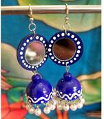Quilled jhumkas with mirror earrings 5