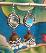Quilled jhumkas with mirror earrings 6