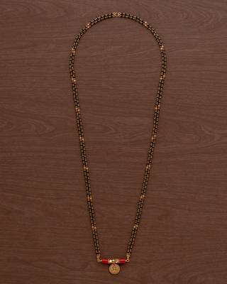 Black beads mangalsutra with cap (7+1) with Laxmi vati one gram gold 2