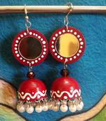 Quilled jhumkas with mirror earrings 7