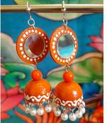 Quilled jhumkas with mirror earrings 8