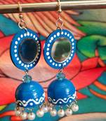 Quilled jhumkas with mirror earrings 9