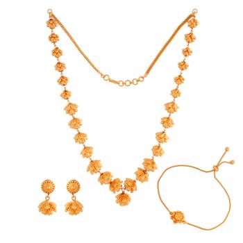 Gold necklaces set - red matt finish 3