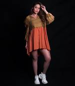 Golden brown and sundial tussar dress