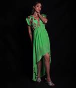 Absinthe green asymmetric dress