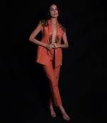 Sundial organza embroidery blazer