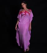 Purple rose embroidered kaftaan
