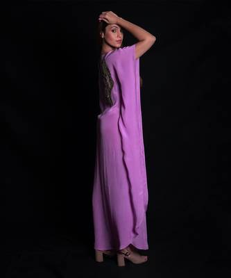 Purple rose embroidered kaftaan 2