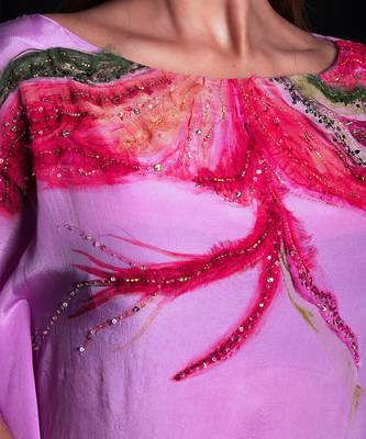 Purple rose embroidered kaftaan 4