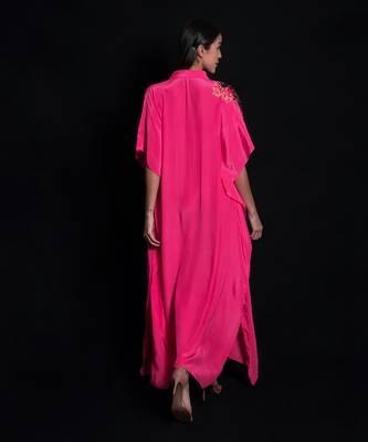 Tea rose  embroidery applique kaftaan 3