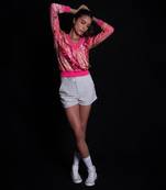 Tea rose floral printed embroidered top