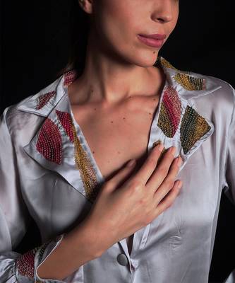Lunar rock applique embroidered top 4