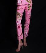 Tea rose broken flower print trousers