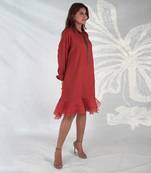 Navae placket embroidered dress