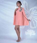 Elan papaya cape dress