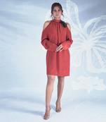 Onsra emrboidered cold shoulder dress