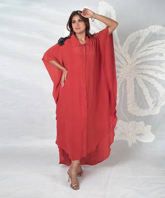 Ilana cinnamon floral kaftan 1