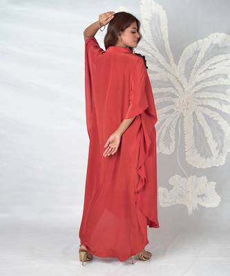 Ilana cinnamon floral kaftan 2