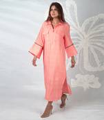Mira papaya embroidered long dress