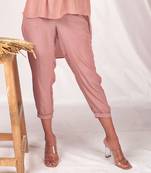 Pink fitted women's trousers