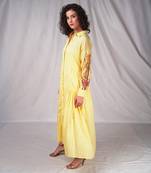 Yellow long embroidery dress
