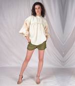 Yellow puff sleeves  top