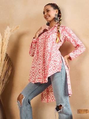 Winered womentie dye hi-low shirt with pocket detailing 3