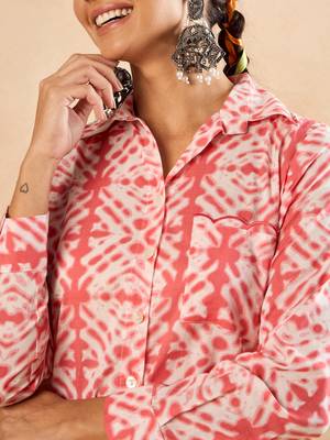 Winered womentie dye hi-low shirt with pocket detailing 5