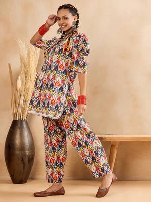 Winered woman multi-colour front placket co-ord set 3