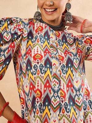 Winered woman multi-colour front placket co-ord set 4