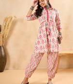 Winered woman off-white embroidered co-ord set