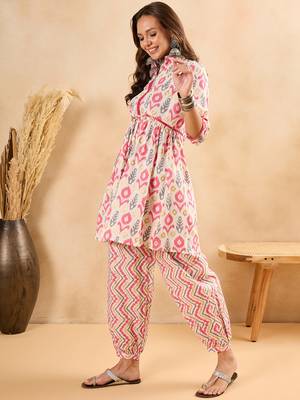 Winered woman off-white embroidered co-ord set 2