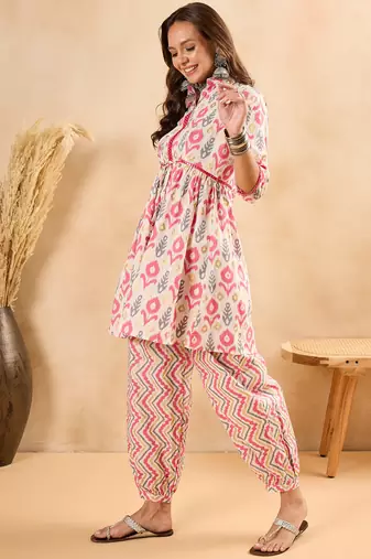 Winered woman off-white embroidered co-ord set