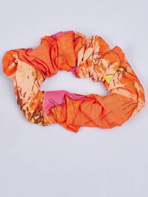 Winered woman orange floral print angrakha co-ord set 5