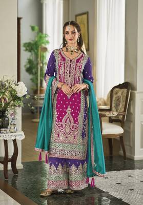 Pink Colour Embroidered Attractive Party Wear  SILK SALWAR SUITS 1