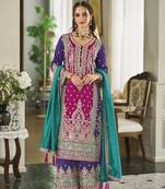 Pink Colour Embroidered Attractive Party Wear  SILK SALWAR SUITS