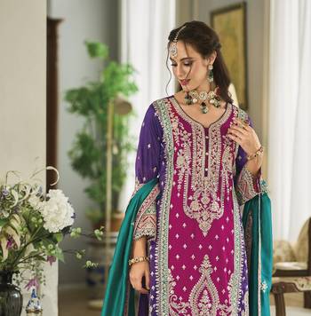 Pink Colour Embroidered Attractive Party Wear  SILK SALWAR SUITS 5