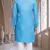 Blue art silk kurta pyjama for men's