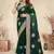 Green coding zarkan embroidery crepe silk saree