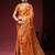 Lookslady Womens New Organza Silk Orange Color Gold Zari Weaving Saree With Unstitched Matching Blouse