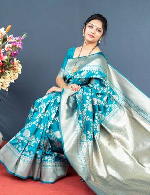 FIROZI BANARASI SILK SAREE WITH BLOUSE 3