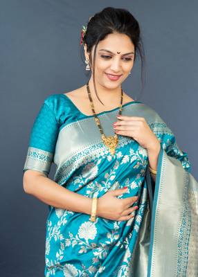 FIROZI BANARASI SILK SAREE WITH BLOUSE 4
