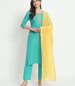 Rama colour embroidery viscose party wear kurta set