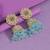 Firozi color big jhumka kundan earrings