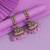 Light purple color big jhumka kundan earrings