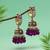 Purple color big jhumka kundan earrings